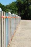 Colored fence on a park 이미지 (101081670) - 게티이미지뱅크 Colored fence on a park