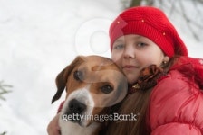 Girl with a dog in the fores. Focus on a dog 이미지 (95199781) - 게티이미지뱅크 Girl with a dog in the fores. Focus on a dog