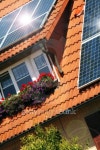 Housetop with solar 이미지 (100830361) - 게티이미지뱅크 Housetop with solar