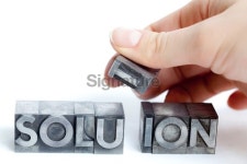 SOLUTION inscription, block letters 이미지 (182392965) - 게티이미지뱅크 SOLUTION inscription, block letters