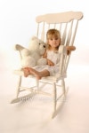 Little Gilr Sitting In A Big White Chair with Teddy Bear 이미지 (100452285) - 게티이미지뱅크 Little Gilr Sitting In A Big... 
