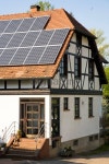 Half-Timbered Home with Solar Panels 이미지 (182396819) - 게티이미지뱅크 Half-Timbered Home with Solar Panels