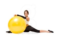 sportswoman with big fitness ball 이미지 (101411717) - 게티이미지뱅크 sportswoman with big fitness ball