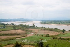 landscape of agriculture farm along river 이미지 (155236571) - 게티이미지뱅크 landscape of agriculture farm along river