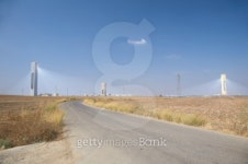 road to sanlucar solar power plant 이미지 (101494634) - 게티이미지뱅크 road to sanlucar solar power plant