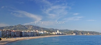 Panoramic view of Lloret de Mar village. Costa Brava, Spain. 이미지 (101163213) - 게티이미지뱅크 Panoramic view of Lloret de... 