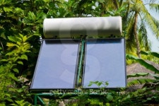 Solar panel and trees 이미지 (100919357) - 게티이미지뱅크 Solar panel and trees