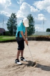Golf practice in a bunker 이미지 (176068690) - 게티이미지뱅크 Golf practice in a bunker