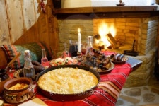 Traditional Bulagrian food in front of a chimney 이미지... 게티이미지뱅크 Traditional Bulagrian food in front of a chimney