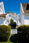 White wooden houses with garden gate 이미지 (156201481) - 게티이미지뱅크 White wooden houses with garden gate