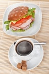 Ham sandwich and coffee 이미지 (100264738) - 게티이미지뱅크 Ham sandwich and coffee