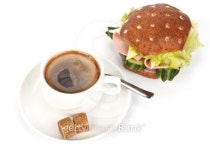 Ham sandwich and coffee 이미지 (100318138) - 게티이미지뱅크 Ham sandwich and coffee