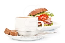 Ham sandwich and coffee 이미지 (100442149) - 게티이미지뱅크 Ham sandwich and coffee