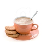 Coffee in a peach cup 이미지 (100821798) - 게티이미지뱅크 Coffee in a peach cup