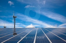 windmill and solar panel 이미지 (105549762) - 게티이미지뱅크 windmill and solar panel