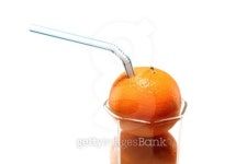 Tangerines with straws 이미지 (101494267) - 게티이미지뱅크 Tangerines with straws