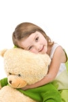 Pretty little girl hugging big bear isolated on white. 이미지 (101795335) - 게티이미지뱅크 Pretty little girl hugging big... 