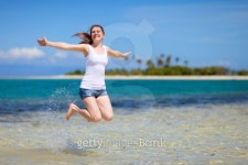 Happy girl on vacation 이미지 (119072408) - 게티이미지뱅크 Happy girl on vacation