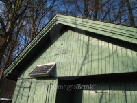 Hut with solar cell in the forest 이미지 (137914339) - 게티이미지뱅크 Hut with solar cell in the forest