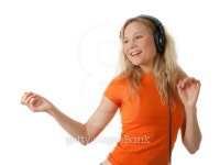 Happy girl listening to music and dancing 이미지 (110916050) - 게티이미지뱅크 Happy girl listening to music and dancing