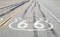 Route 66: Road Sign on Asphalt 이미지 (182835510) - 게티이미지뱅크 Route 66: Road Sign on Asphalt