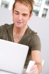 Happy Man Shopping Online 이미지 (182726936) - 게티이미지뱅크 Happy Man Shopping Online