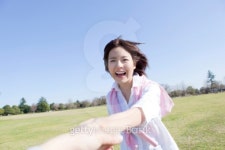 Young woman playing in park 이미지 (126444875) - 게티이미지뱅크 Young woman playing in park