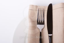 Empty plate, fork and knife 이미지 (146891756) - 게티이미지뱅크 Empty plate, fork and knife