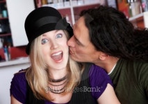 Interracial kiss alone at a cafe 이미지 (105949871) - 게티이미지뱅크 Interracial kiss alone at a cafe