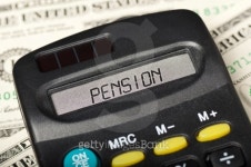 Pension on calculator display 이미지 (119769373) - 게티이미지뱅크 Pension on calculator display