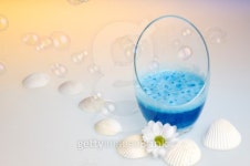 Blue sea salt in a bowl with bubbles and shells. 이미지 (101484300) - 게티이미지뱅크 Blue sea salt in a bowl with bubbles and...