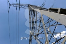 Power lines and electricity pylon 이미지 (121184715) - 게티이미지뱅크 Power lines and electricity pylon