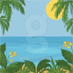 Sea, sun, sky, foliage and flowers 이미지 (143622841) - 게티이미지뱅크 Sea, sun, sky, foliage and flowers