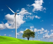 Wind turbines farm on hill 이미지 (126930581) - 게티이미지뱅크 Wind turbines farm on hill