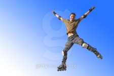 active roller boy jumping on sky 이미지 (126461602) - 게티이미지뱅크 active roller boy jumping on sky
