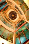 View from below of interior futuristic glass building 이미지 (128413243) - 게티이미지뱅크 View from below of interior... 