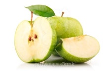 Ripe green apple fruit with leaf and slices isolated 이미지 (120738457) - 게티이미지뱅크 Ripe green apple fruit with leaf and... 