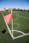 Red flag in corner of soccer field 이미지 (121669297) - 게티이미지뱅크 Red flag in corner of soccer field
