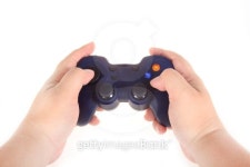 Playing blue PC game pad joystick 이미지 (153021529) - 게티이미지뱅크 Playing blue PC game pad joystick