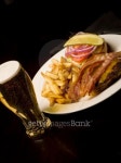 Burger and a beer 이미지 (176865254) - 게티이미지뱅크 Burger and a beer