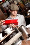 barista pours coffee beans into container 이미지 (155630994) - 게티이미지뱅크 barista pours coffee beans into container