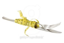Fork and knife wrapped by measure tape 이미지 (178282907) - 게티이미지뱅크 Fork and knife wrapped by measure tape