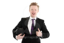 Laughing businessman holding a piggybank 이미지 (147419616) - 게티이미지뱅크 Laughing businessman holding a piggybank