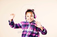 Girl with headphones dancing to the music 이미지 (150640681) - 게티이미지뱅크 Girl with headphones dancing to the music