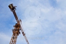 Construction Crane with airplane in sky 이미지 (158684720) - 게티이미지뱅크 Construction Crane with airplane in sky