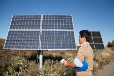 Engineer Taking Notes Near Solar Panels 이미지 (174966109) - 게티이미지뱅크 Engineer Taking Notes Near Solar Panels