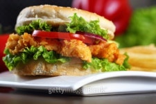 Crispy Chicken Burger 이미지 (177349968) - 게티이미지뱅크 Crispy Chicken Burger