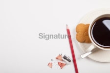 Hot coffee, cookie and pencil 이미지 (174929640) - 게티이미지뱅크 Hot coffee, cookie and pencil
