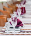 Served table with wineglass in ukrainian restaurant 이미지 (177357328) - 게티이미지뱅크 Served table with wineglass in... 