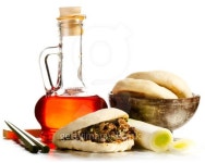 Flask of Chili oil with chinese hamburger and chopsticks 이미지 (177513482) - 게티이미지뱅크 Flask of Chili oil with chinese... 